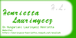 henrietta laurinyecz business card